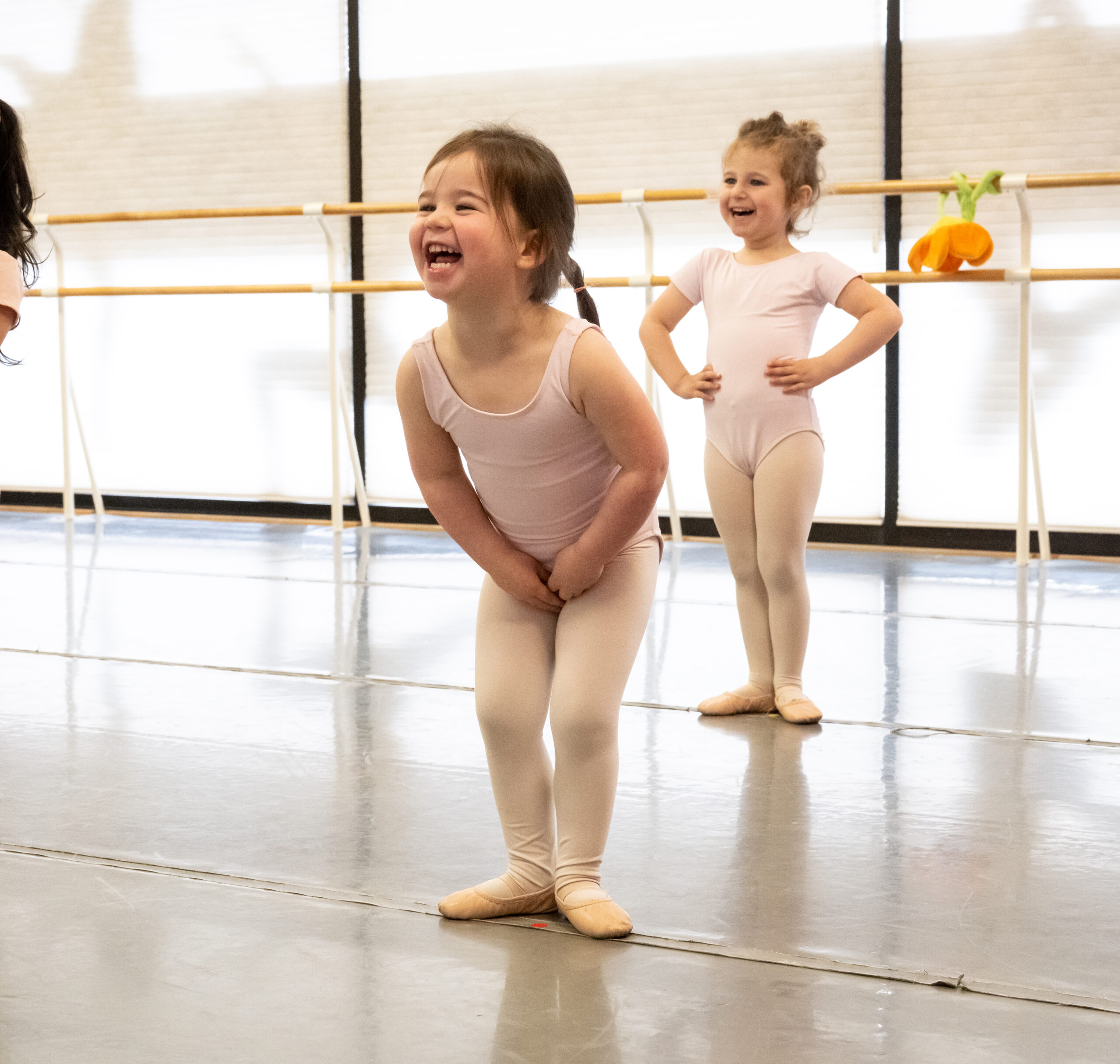 Group of young girls dancing in Tippy Toes dance class